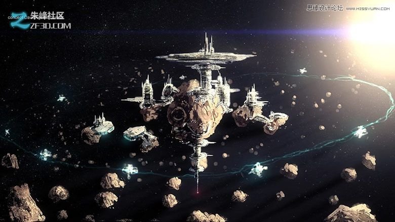 3DMAX模仿地心引力制作太空空間站