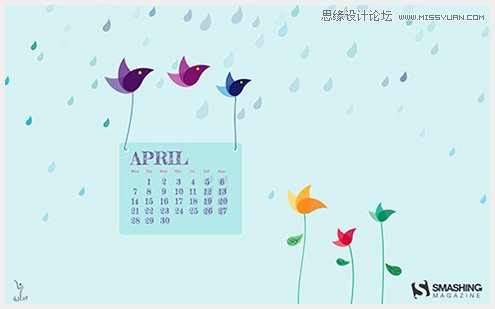 精選2014年4月優秀的日歷桌面壁紙