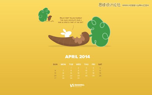 精選2014年4月優秀的日歷桌面壁紙