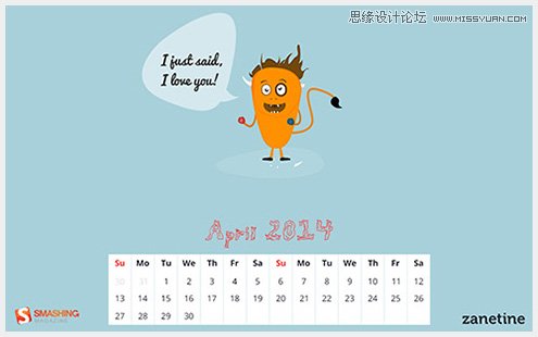 精選2014年4月優秀的日歷桌面壁紙