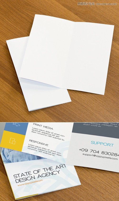 Free PSD Mockup of Two Bifold Flyers 25款格調(diào)極高的作品展示模板免費下載