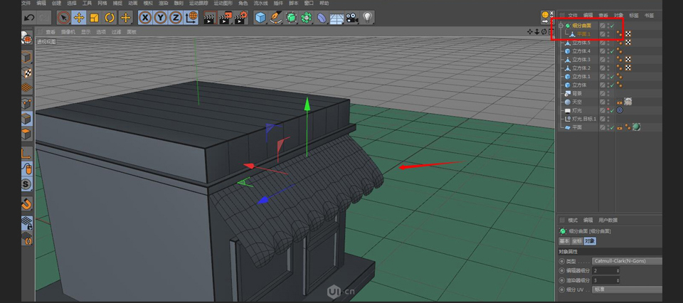 C4D制作卡通主題立體小商店場景