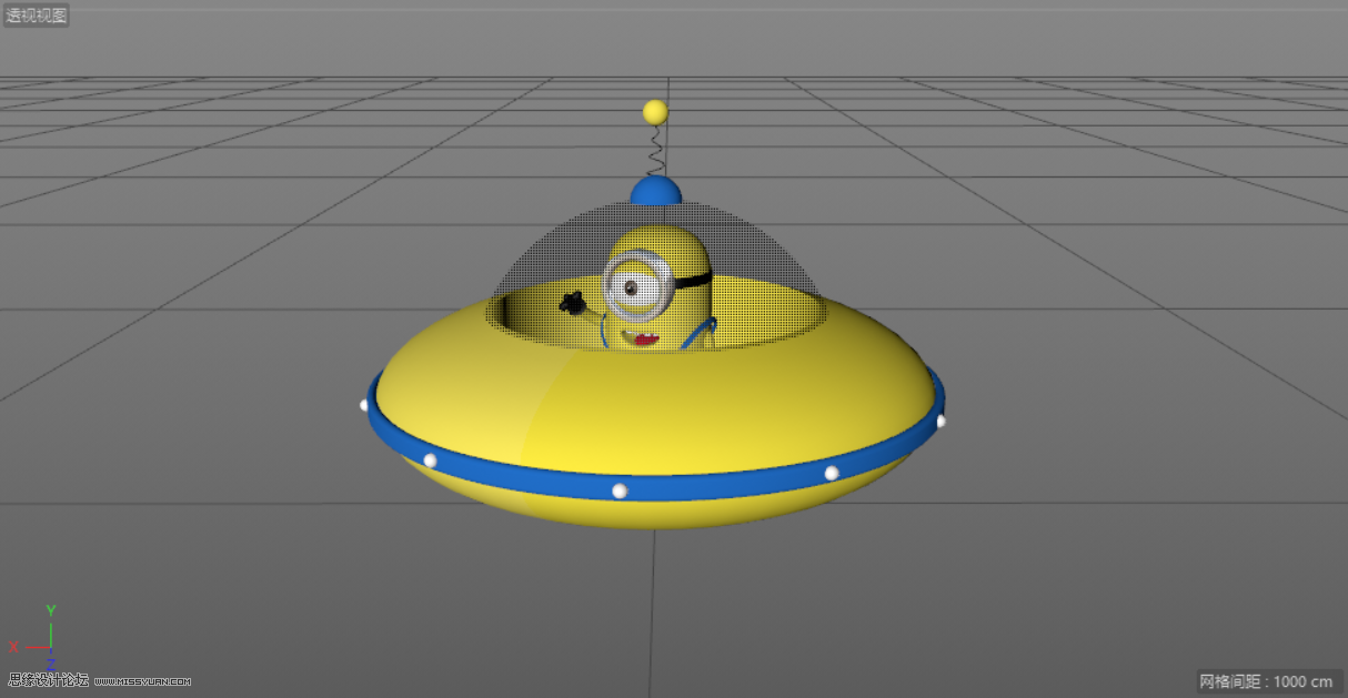 C4D制作小黃人飛碟建模及渲染教程