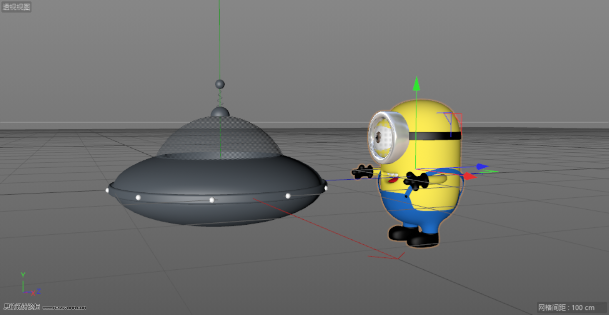 C4D制作小黃人飛碟建模及渲染教程